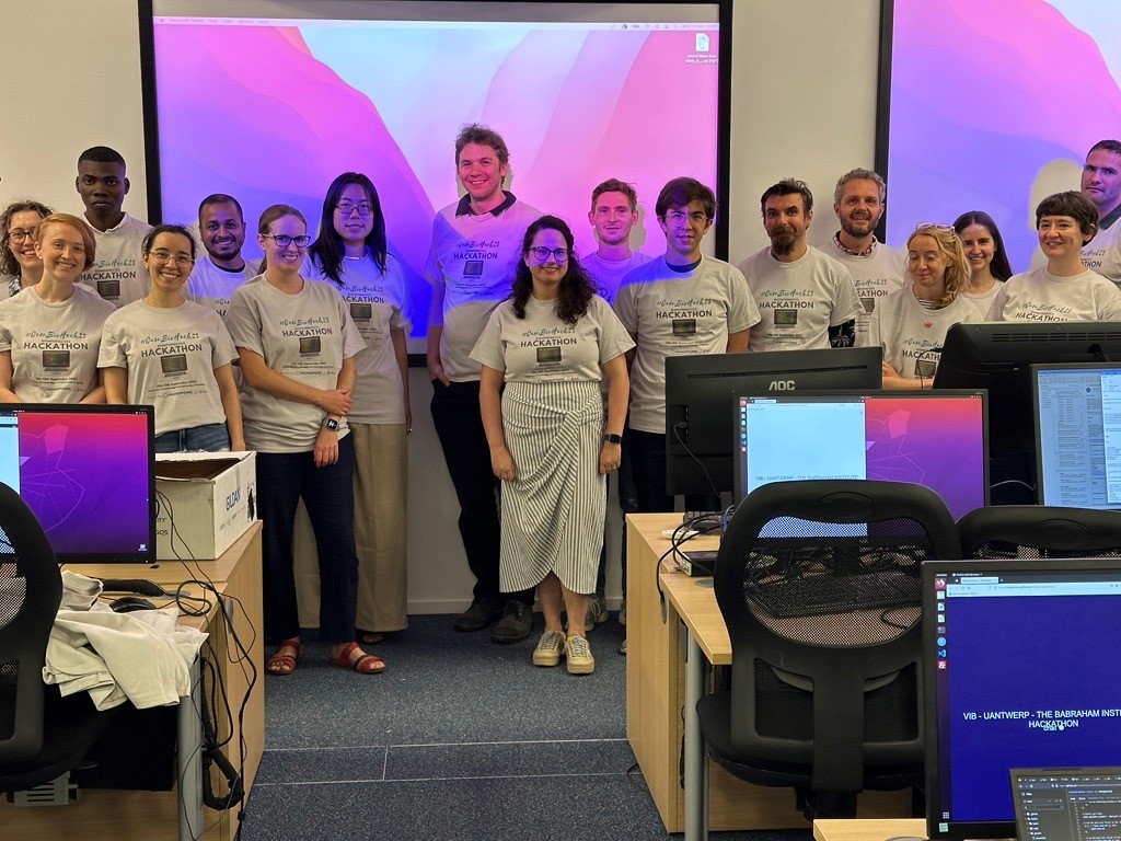 Researchers in Cambridge at the CamBioHackathon